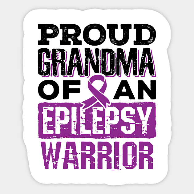 Epilepsy Awareness Shirt - Proud Grandma of Epilepsy Warrior Sticker by redbarron